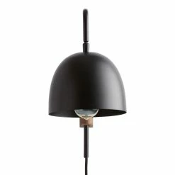 Promo 🛒 World Market Bryce Wood And Black Metal Dome Adjustable Wall Sconce 💯 -Lighting Sales Store unnamed file 80