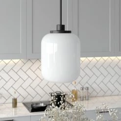 Promo 🔔 World Market Marina White Glass Cylinder And Metal Pendant Lamp 👏 -Lighting Sales Store unnamed file 814