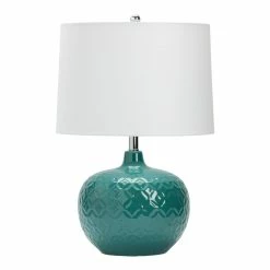 Buy 👍 World Market Clare Round Ceramic Embossed Geo Table Lamp 💯