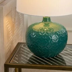 Buy 👍 World Market Clare Round Ceramic Embossed Geo Table Lamp 💯 -Lighting Sales Store unnamed file 845