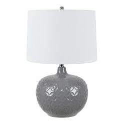 Buy 👍 World Market Clare Round Ceramic Embossed Geo Table Lamp 💯 -Lighting Sales Store unnamed file 846