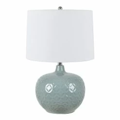 Buy 👍 World Market Clare Round Ceramic Embossed Geo Table Lamp 💯 -Lighting Sales Store unnamed file 848