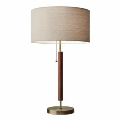 Outlet 🛒 World Market Hamilton Wood And Antique Brass Table Lamp 🌟