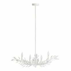 Budget 🔥 World Market Calla White Metal Leaf 4 Light Chandelier 🛒