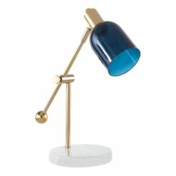 Cheap 💯 World Market Kate Gold And White Marble Adjustable Table Lamp 💯