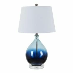 Flash Sale 🔥 World Market Wilna Blue Ombre Glass Teardrop Table Lamp 👏