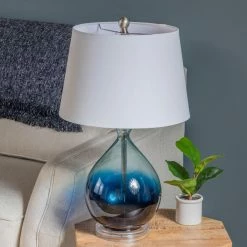 Flash Sale 🔥 World Market Wilna Blue Ombre Glass Teardrop Table Lamp 👏 -Lighting Sales Store unnamed file 902