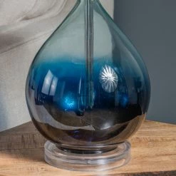 Flash Sale 🔥 World Market Wilna Blue Ombre Glass Teardrop Table Lamp 👏 -Lighting Sales Store unnamed file 903