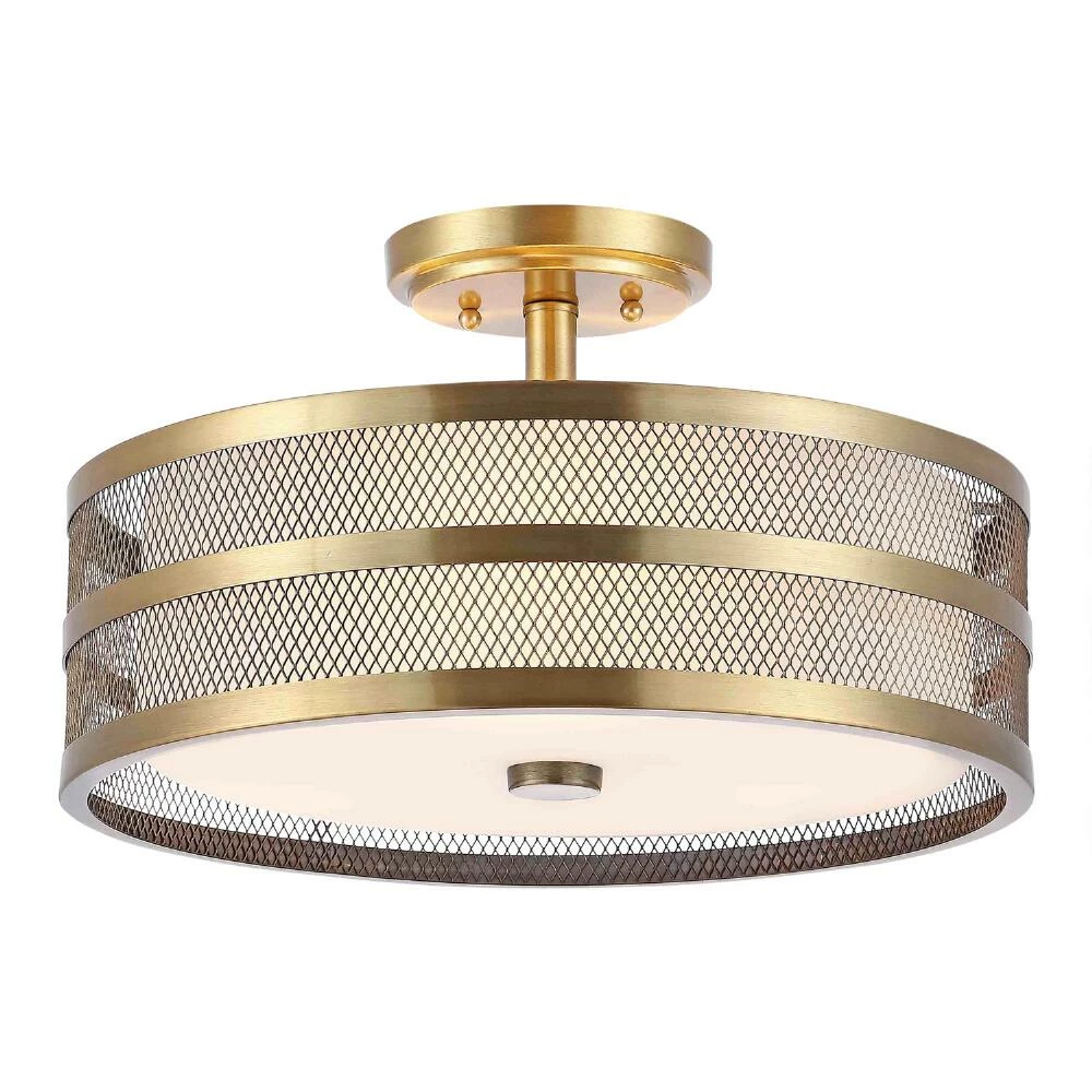 Hot Sale 🛒 World Market Greta Antique Gold Mesh Semi Flush Mount Ceiling Light ⌛ 5 Hot Sale 🛒 World Market Greta Antique Gold Mesh Semi Flush Mount Ceiling Light ⌛ - Image 3