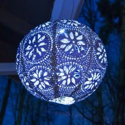 Hot Sale 🥰 World Market Round Geometric Fabric Solar LED Lantern 😍 -Lighting Sales Store unnamed file 918