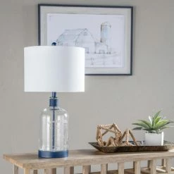 Coupon 🔔 World Market Hornby Etched Glass And Blue Metal Bottle Table Lamp ⌛ -Lighting Sales Store unnamed file 947