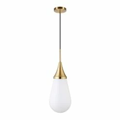 Cheap ⭐ World Market Mika Metal And Milk Glass Teardrop Pendant Lamp 💯 -Lighting Sales Store unnamed file 962