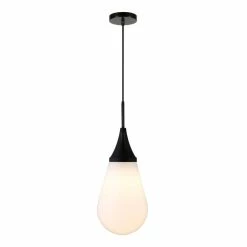 Cheap ⭐ World Market Mika Metal And Milk Glass Teardrop Pendant Lamp 💯 -Lighting Sales Store unnamed file 964