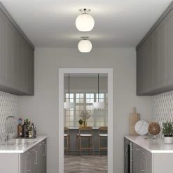 Wholesale 🌟 World Market Patti White Glass Globe Semi Flush Mount Ceiling Light ❤️ -Lighting Sales Store unnamed file 969