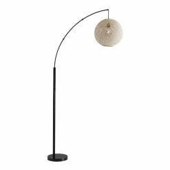 Best reviews of 🌟 World Market Havana Bronze Metal And Cream Rattan Arc Floor Lamp ⭐
