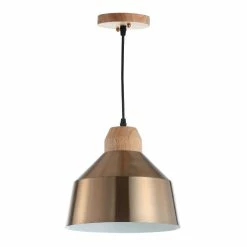 New 🧨 World Market Dajana Brass And Wood Pendant Lamp 😀